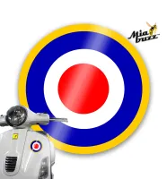 Royal Blue and Yellow 100 mm Decal Badge