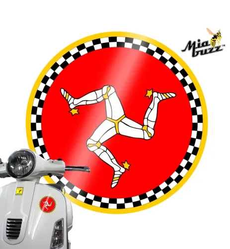 Isle of Man Racing 100 mm Round Decal Badge