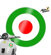 Green White and Red 100 mm Round target style Decal Badge