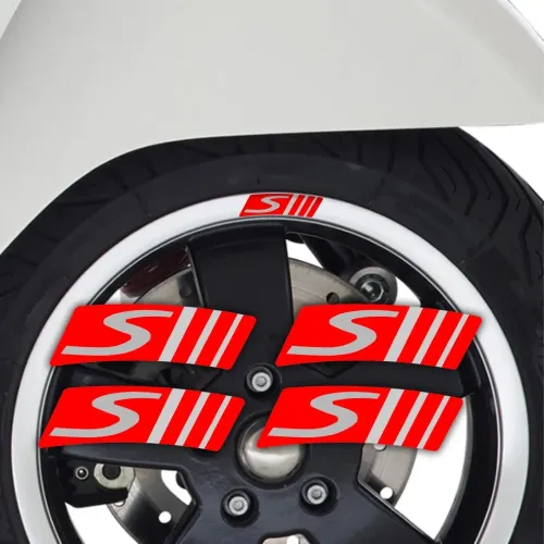 S style 4X Wheel rim decasl Red for Silver Rims for vespa GTS 300 Super Sport