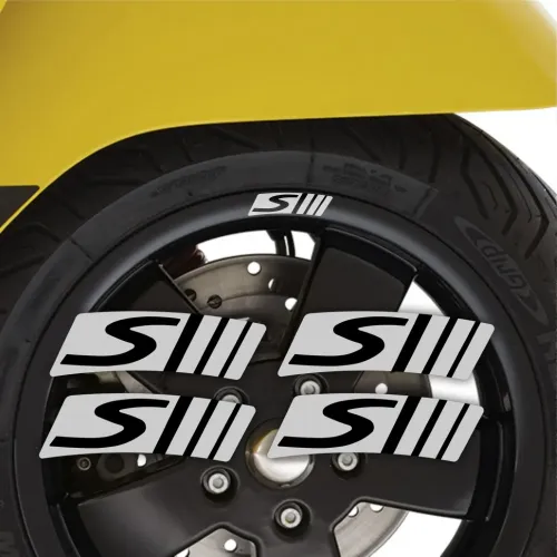 S style 4X Wheel rim decasl Silver for Black Rims for vespa GTS 300 Super Sport