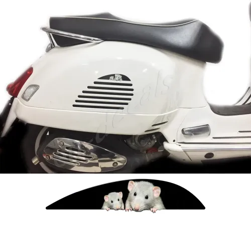 Rear Right side vent Extension for Vespa GTS Mouse Family Italiano Decal