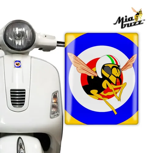 Roundel Front Badge Mia Buzz Wasp 3D Resin Dome Emblem for Vespa Models Blue Red White Yellow